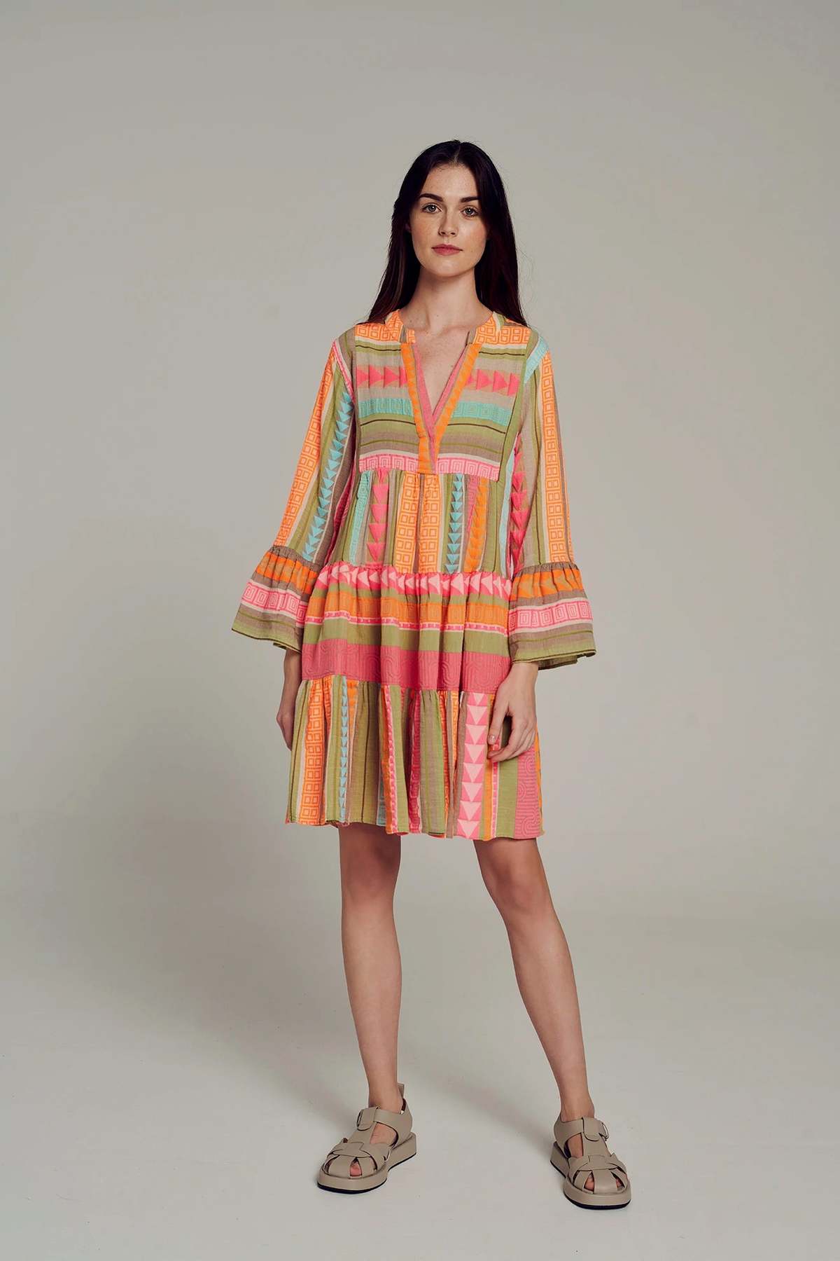 Devotion Twins Ella Dress Short - Multi N. Pink/Orange - Image 1 of 4