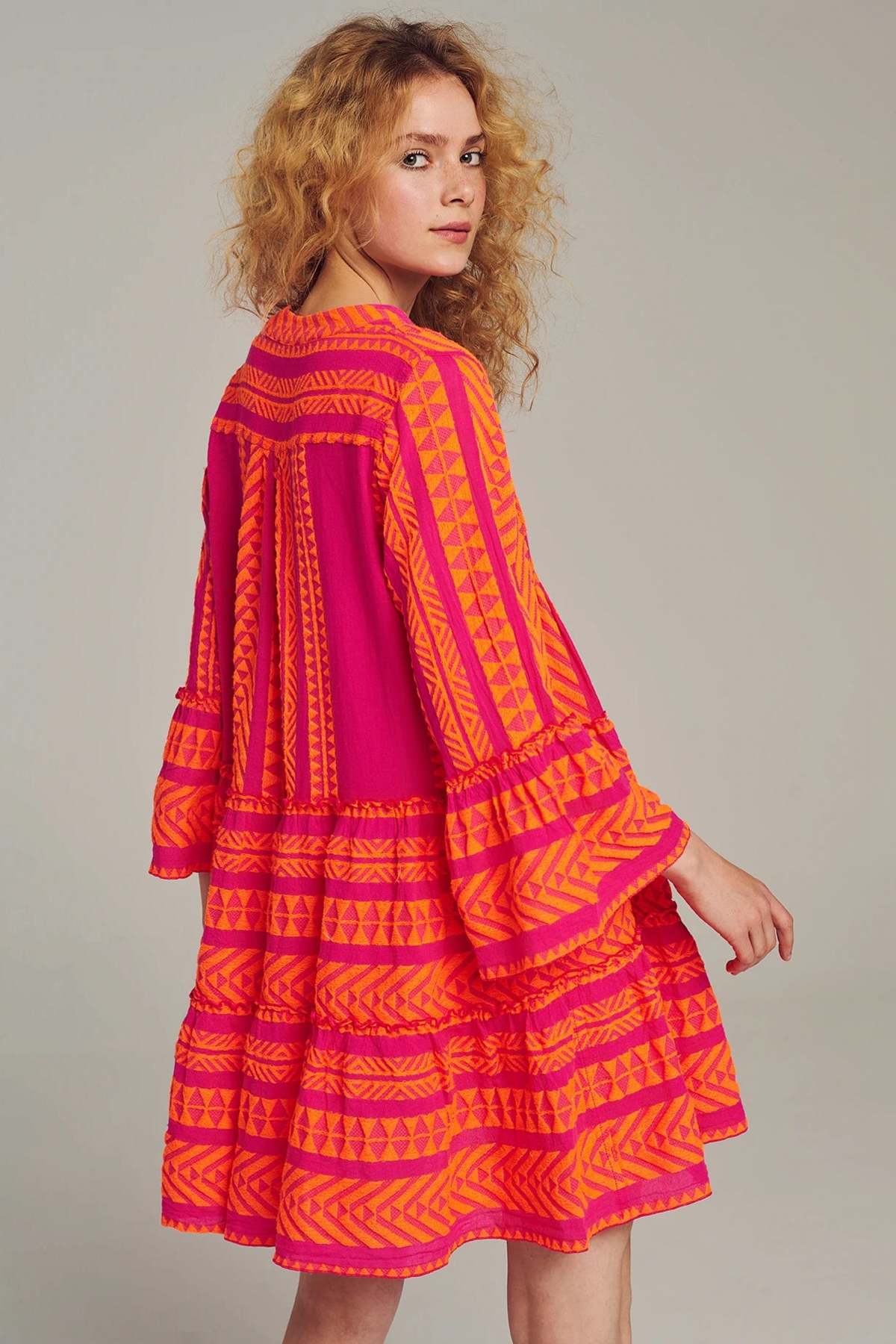 Devotion Twins Ella Dress Short - N.Orange/Fuschia - Image 1 of 5