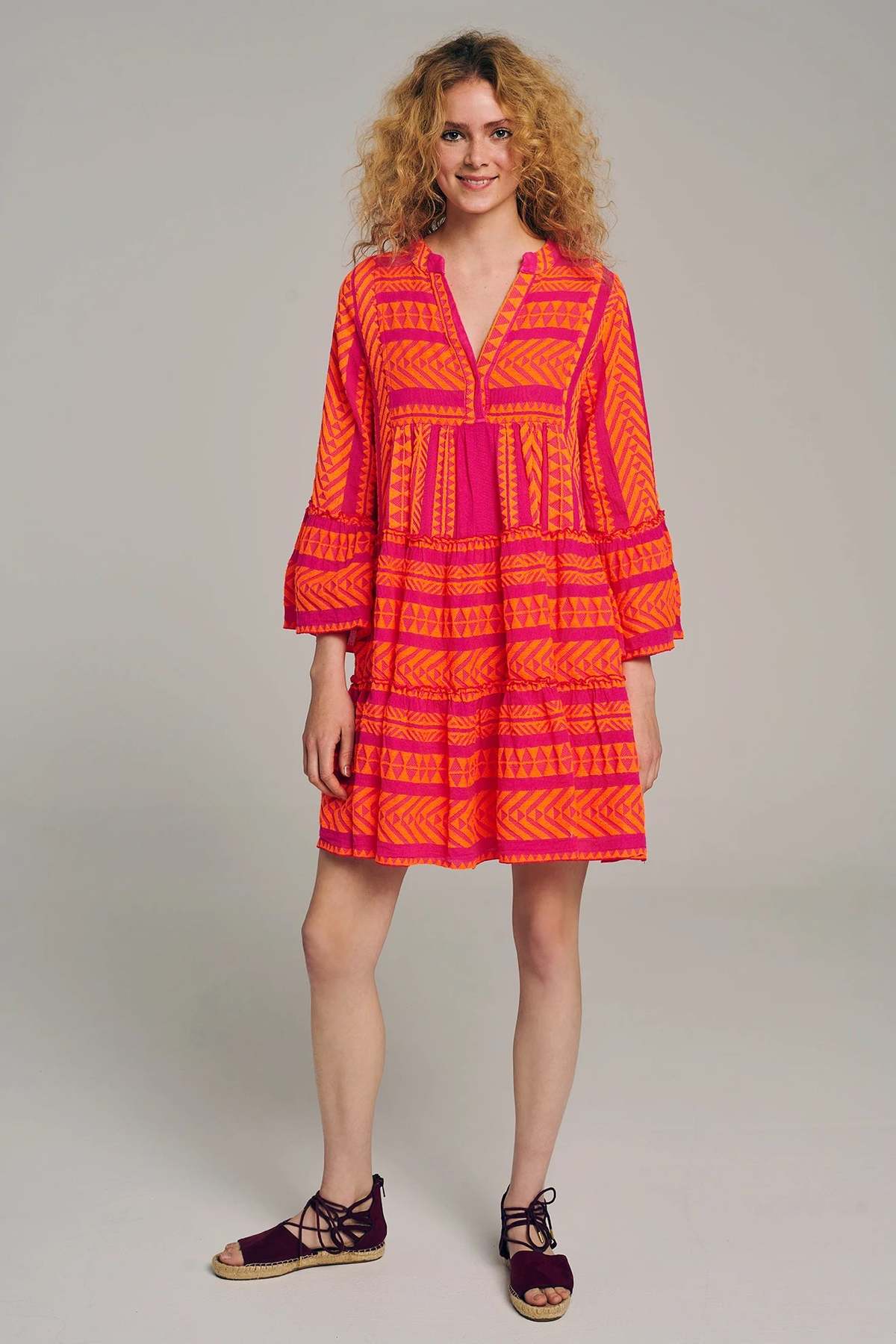 Devotion Twins Ella Dress Short - N.Orange/Fuschia - Image 2 of 5