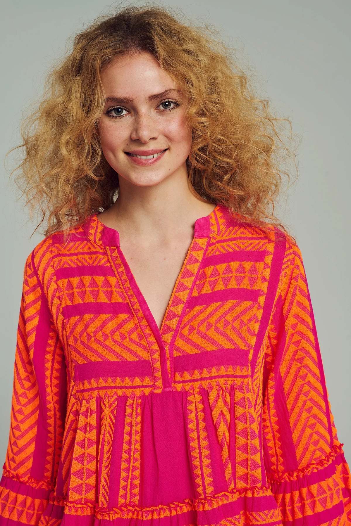 Devotion Twins Ella Dress Short - N.Orange/Fuschia - Image 4 of 5
