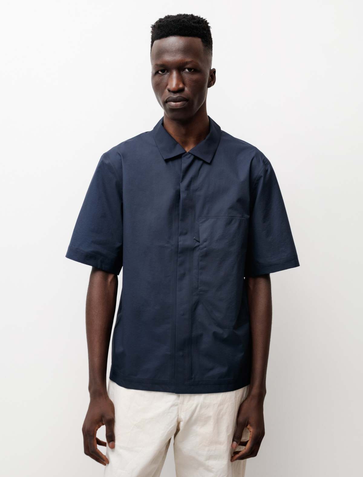 Veilance Demlo SS Shirt - Navy Blue | Garmentory