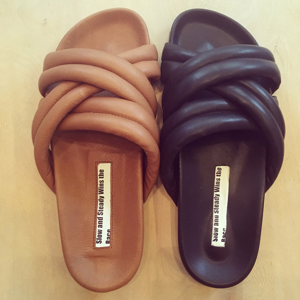 slow and steady wins the race sandals