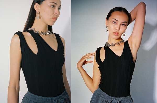 ニット　タンクトップ Adler baserange Baserange Adler Tank - Black | Garmentory