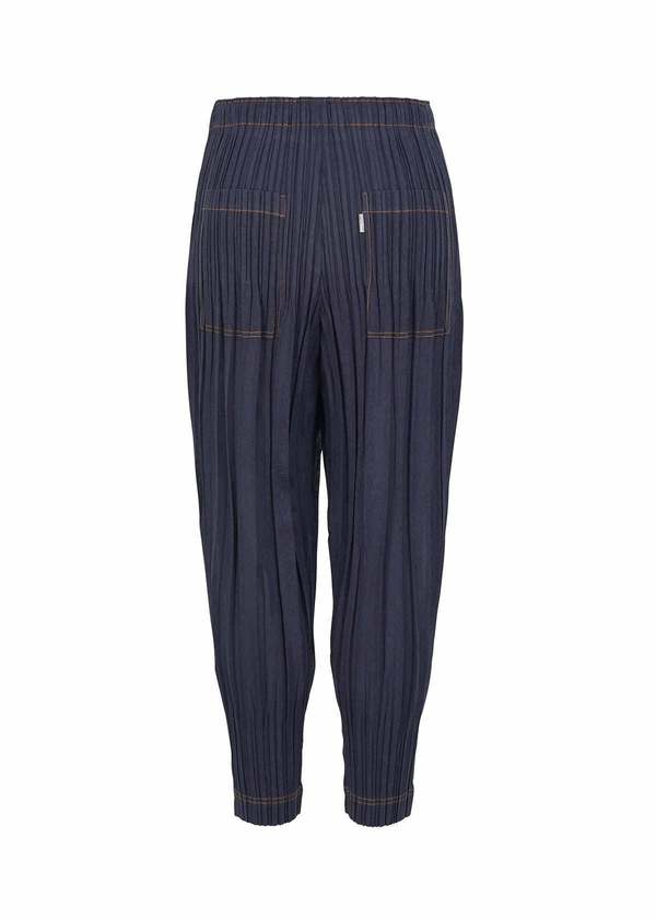 Pleats Please by Issey Miyake Ramie Denim Pants - Indigo Black