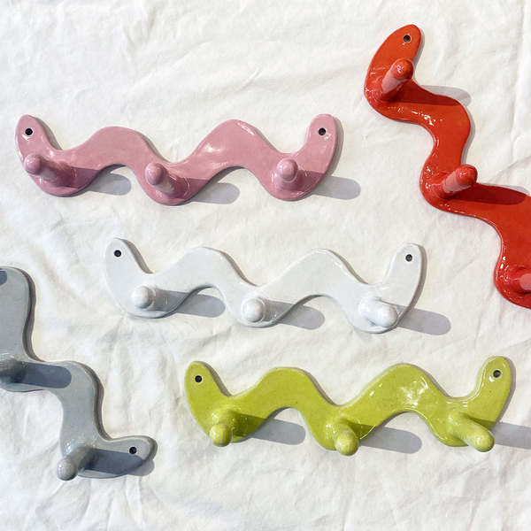 Julia Elsas Wiggle Ceramic Wall Hook - MULTI