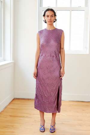 strapless open back dress Violet Purple Prom Dress with Silver Glitter Print Violet/Silver / 00 main image 1