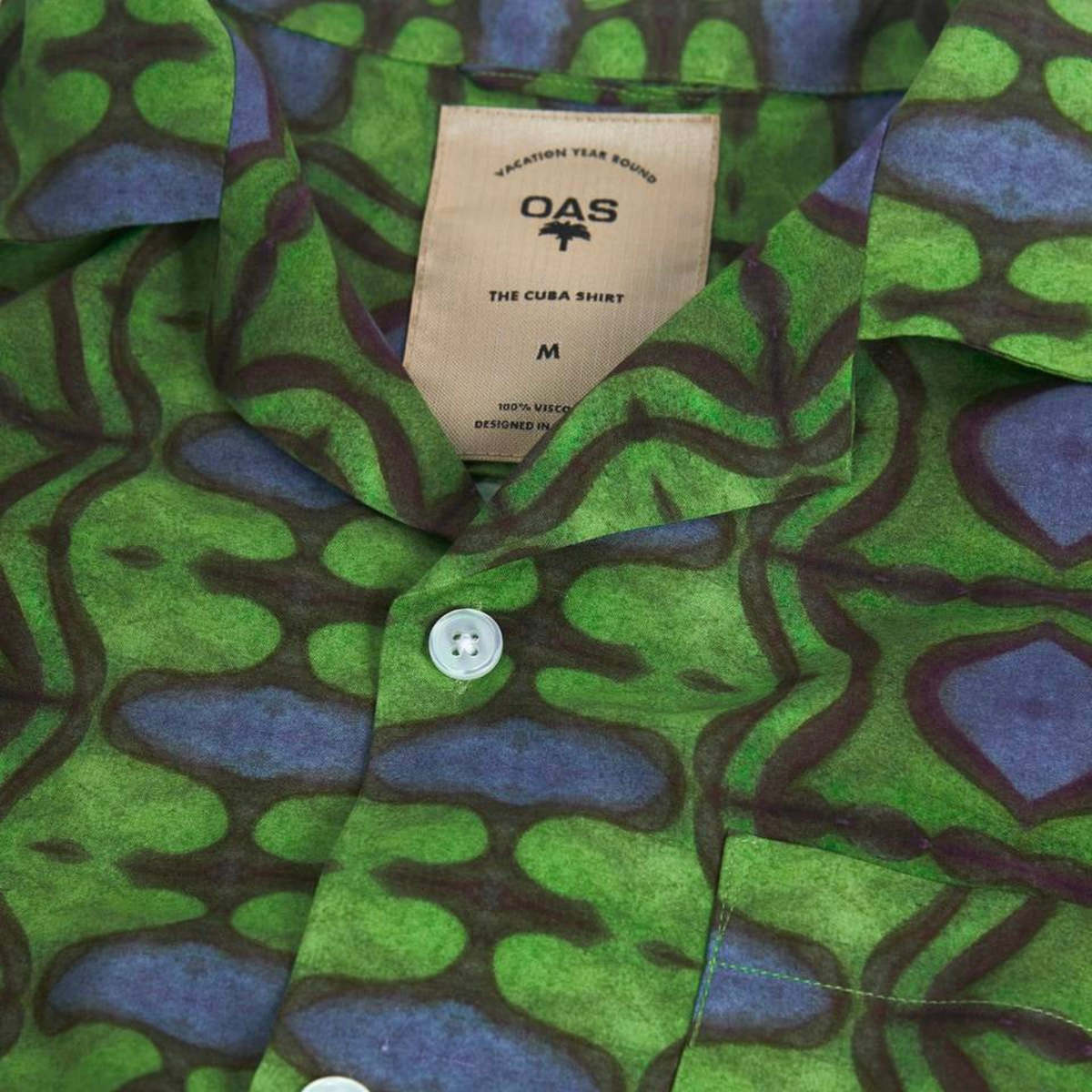 OAS Cuba Viscose Shirt - Emerald Blues - Image 3 of 3