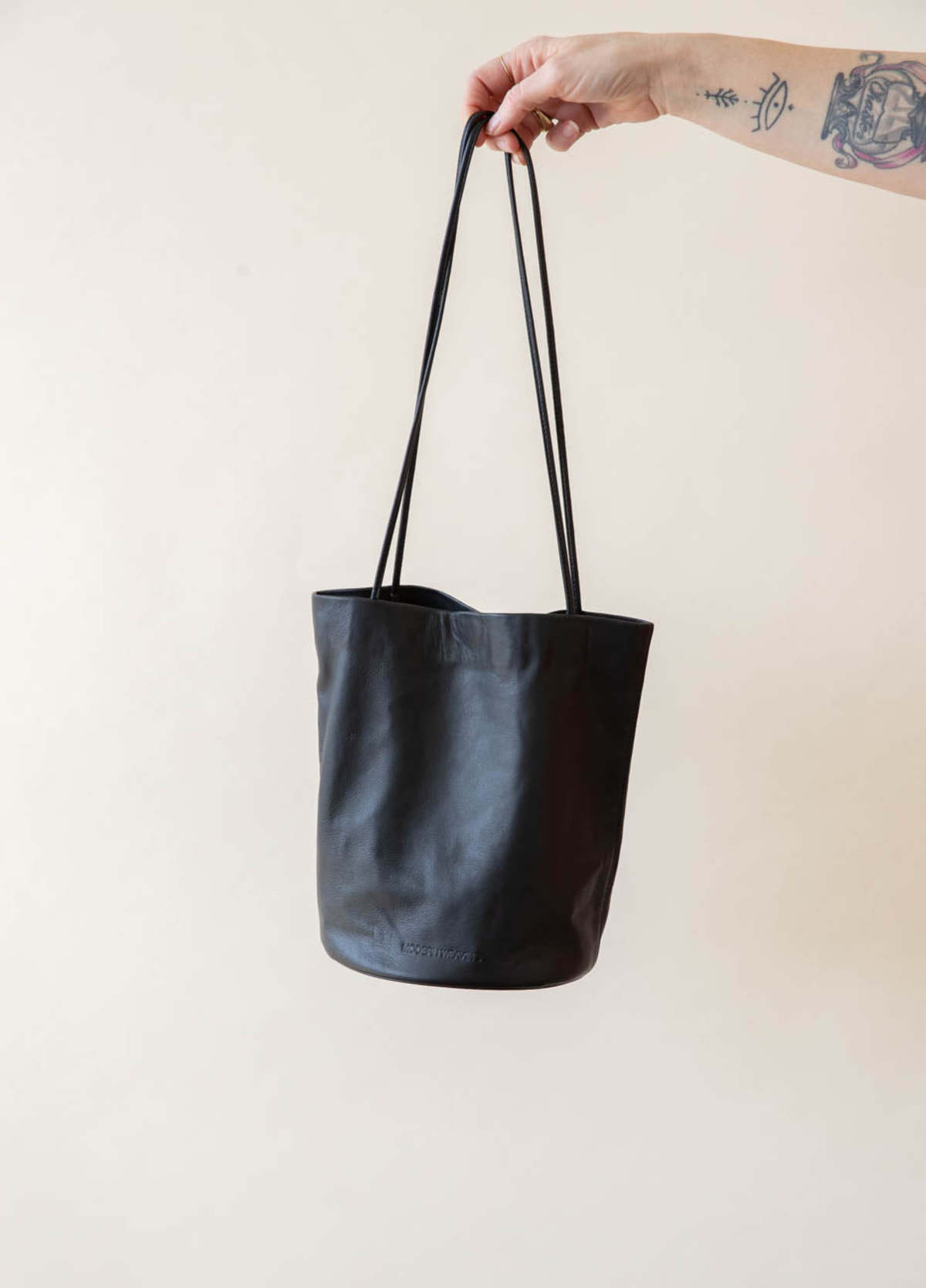 Modern Weaving Slim Lamb Oval Bucket - Black | Garmentory