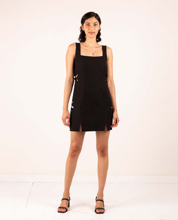 afrodita linen dress Tach Clothing Afrodita Linen Dress - Black
