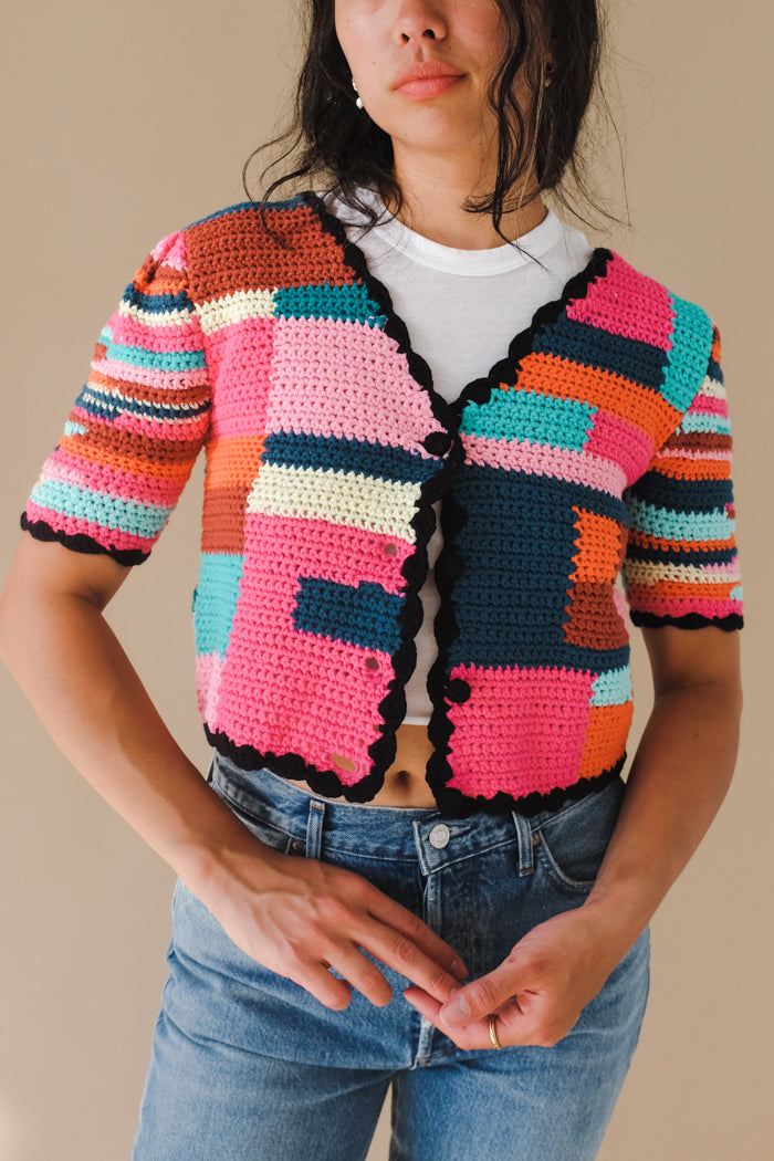 Tach Clothing Tini Crochet Cardigan Multi Garmentory
