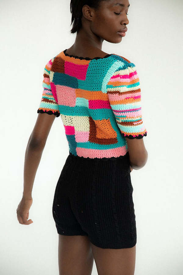 Tach Clothing Tini Crochet Cardigan Multi Garmentory