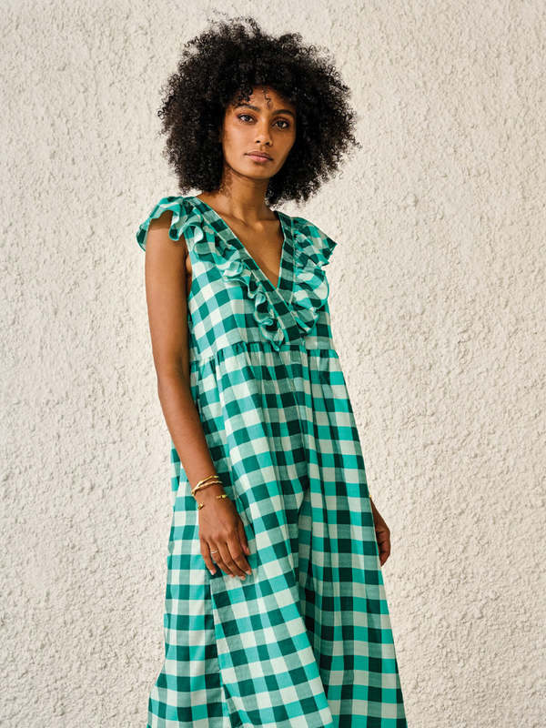Bellerose Irmanda Check Dress - Green | Garmentory