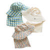 Kids Oeuf Linen Sun Hat - Moss Green Gingham - Thumbnail 2