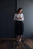 Marc le Bihan Double Layer Linen Skirt - Black - Thumbnail 1