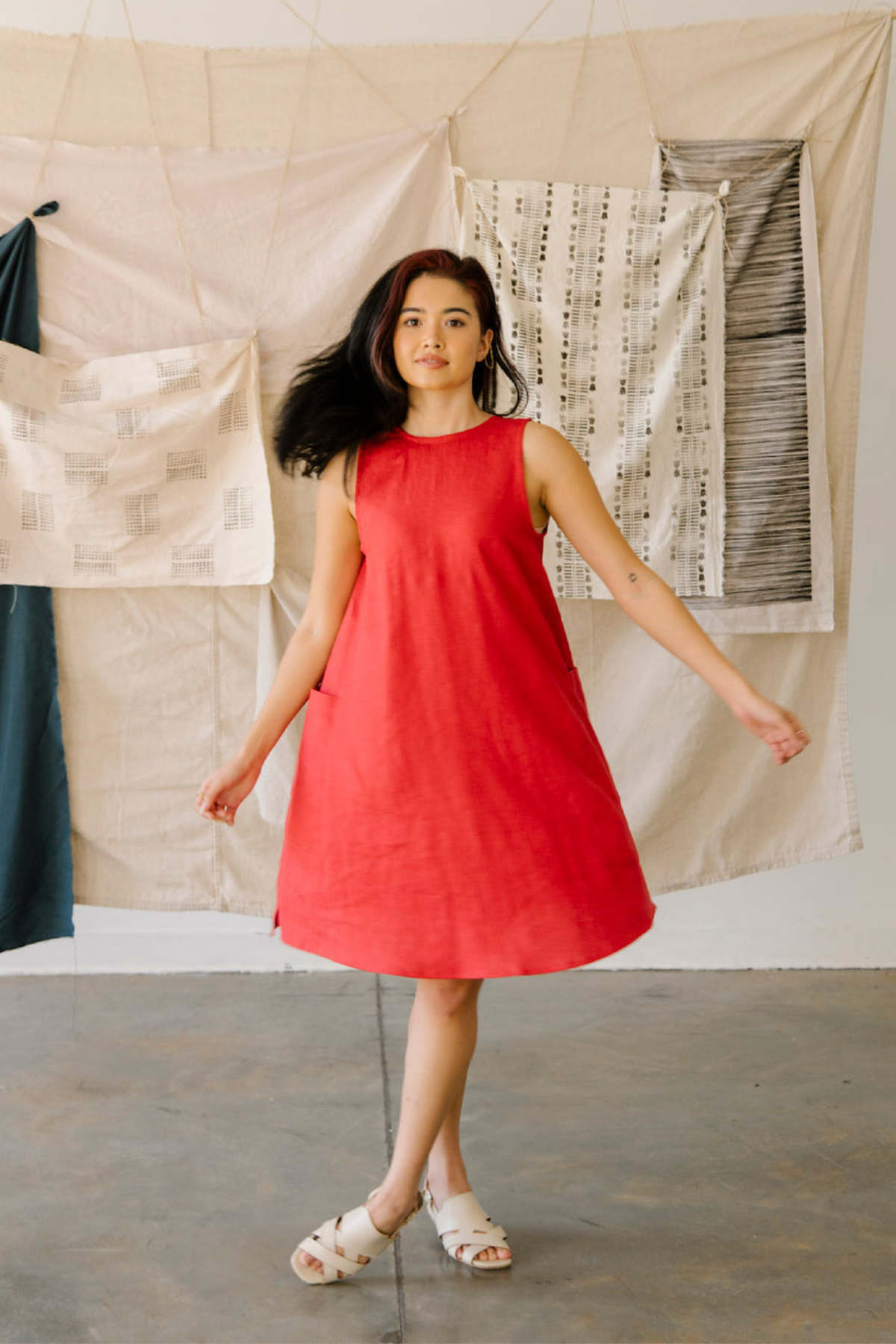 Pamut Apparel Mira Dress - Tomato Linen | Garmentory