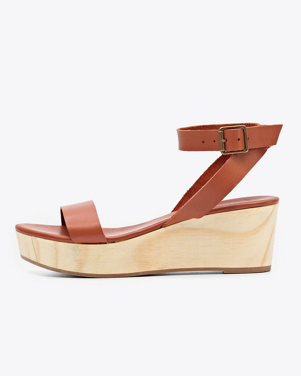 Nisolo Sarita Wedge Sandal Whiskey Nisolo Sarita Wedge Sandal Whiskey