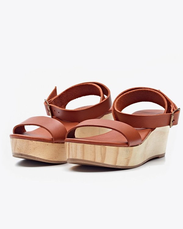 Nisolo Sarita Wedge Sandal Whiskey Nisolo Sarita Wedge Sandal Whiskey