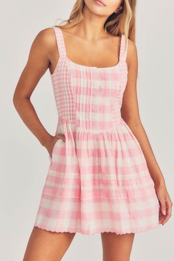 open lace back dress Pink x Loveshackfancy Strapless Lace Mini Dress EVERBLOOMING Pink / XL