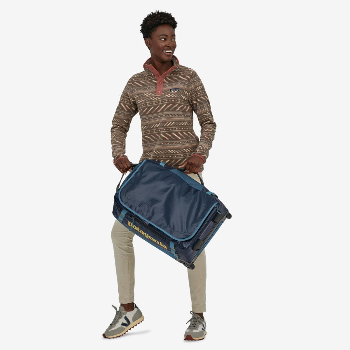 patagonia black hole duffel 40l abalone blue Patagonia Black Hole Wheeled 40L Duffel Bag - Abalone Blue/Ink Black