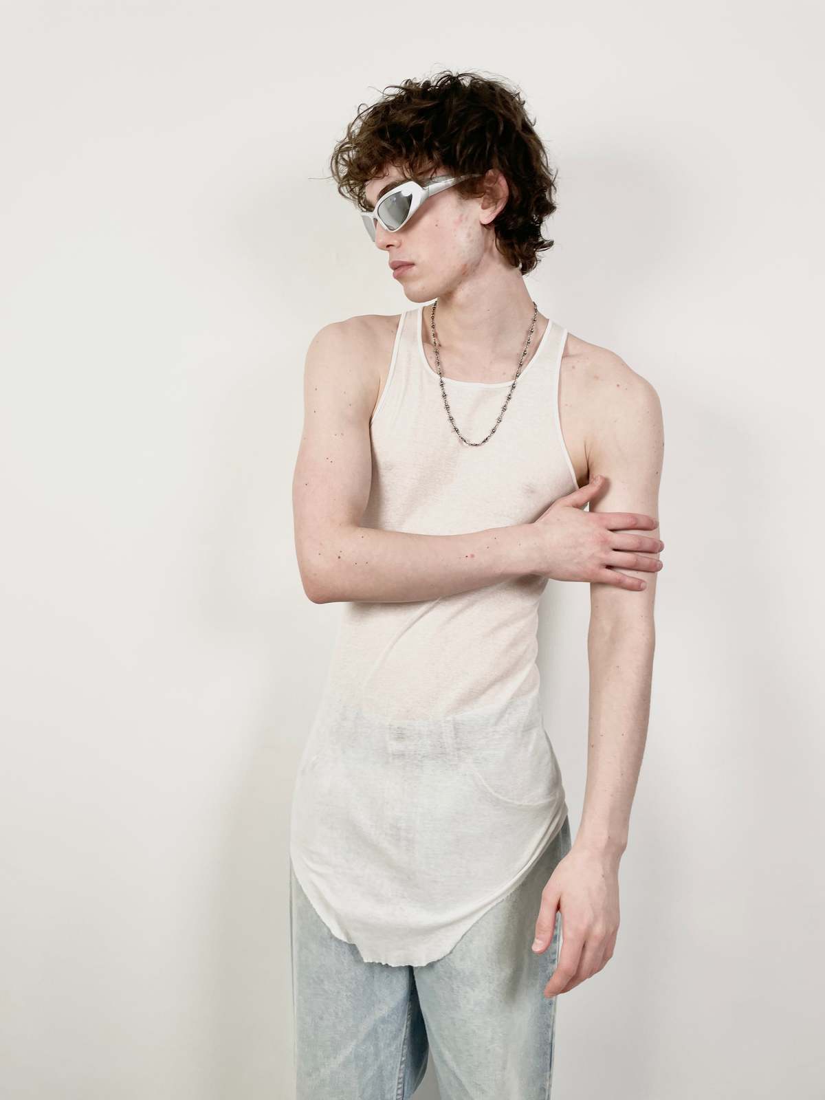 Rick Owens Basic Rib Tank - Milk | Garmentory