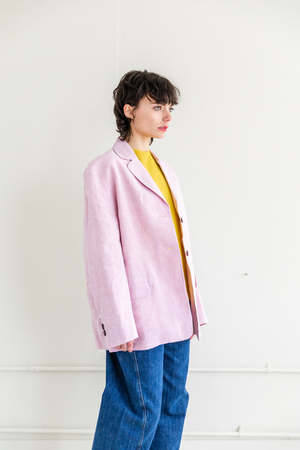 Cawley Studio Andie Linen Blazer - Washed Pink | Garmentory
