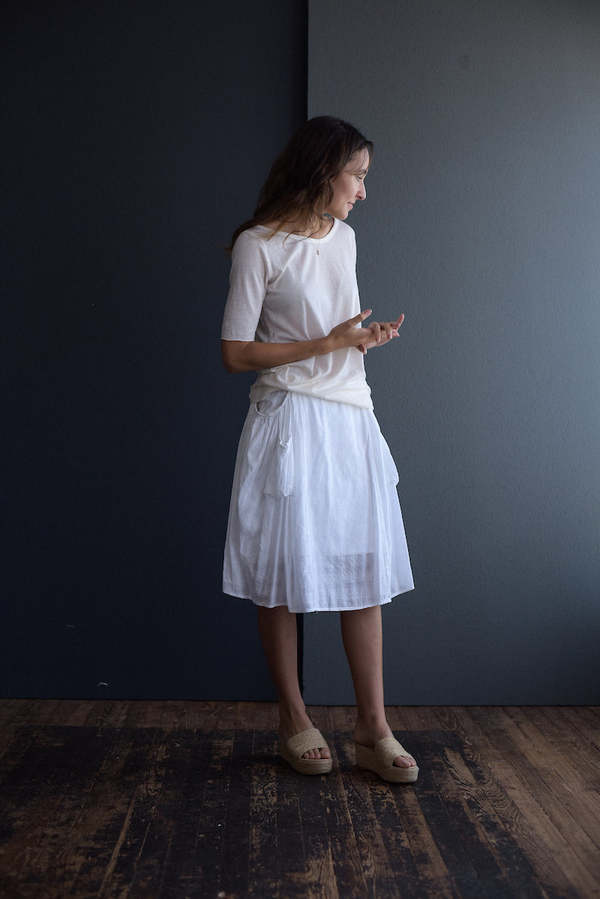 Marc le Bihan Double Layer Cotton Skirt - White