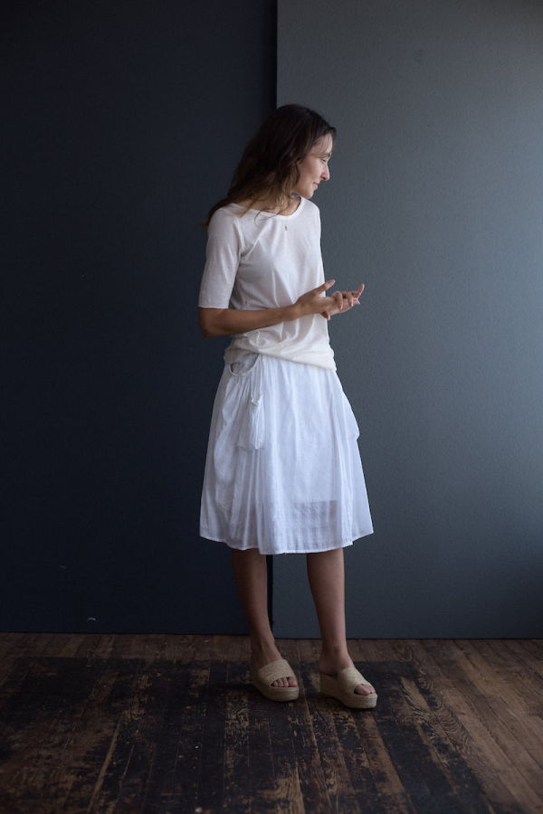 Marc le Bihan Double Layer Cotton Skirt - White