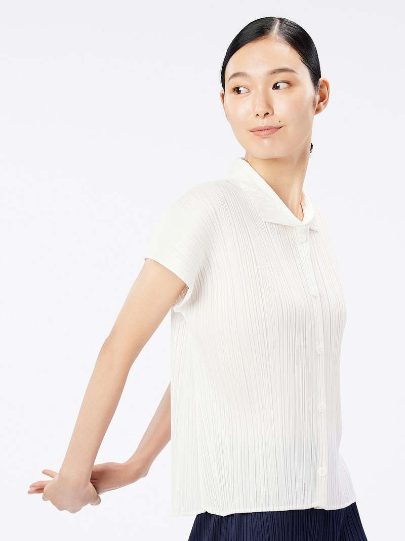 ISSEY MIYAKE PLEATS PLEASE 白のトップス MC Dec Top in Off White