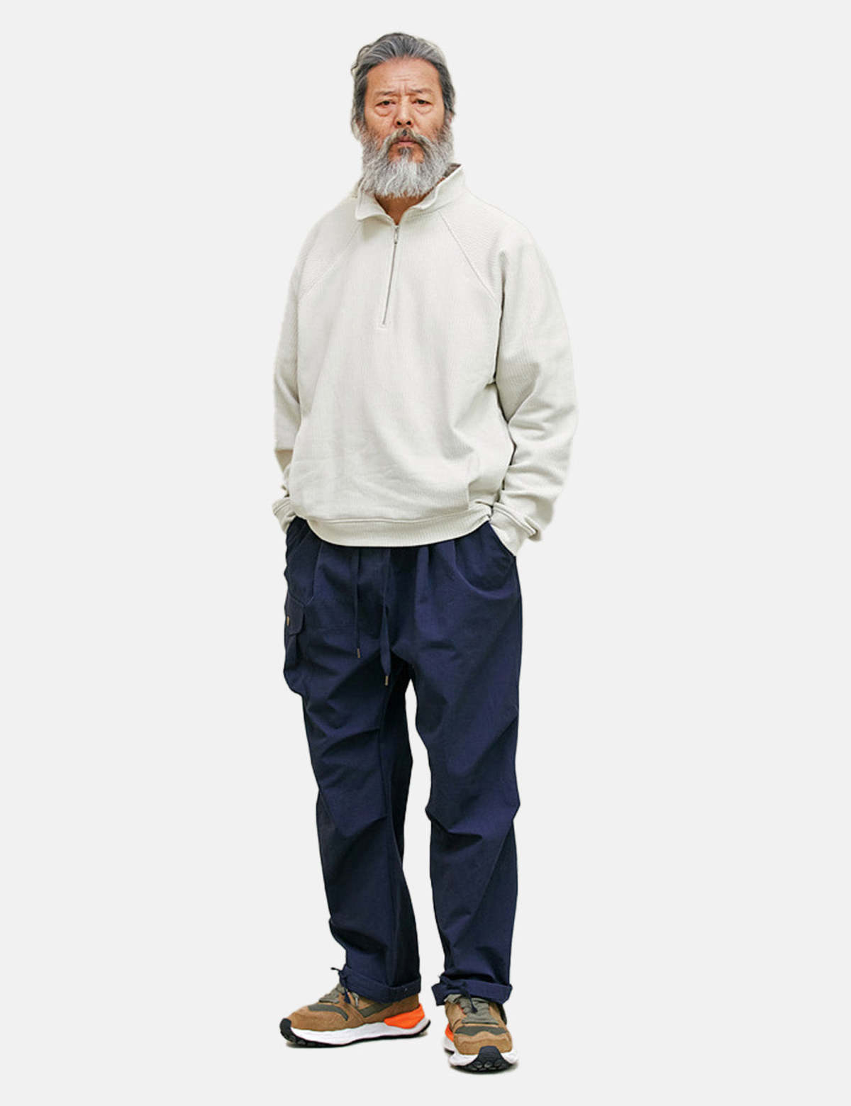 Frizmworks Army Two Tuck Relaxed Pants - Navy Blue | Garmentory
