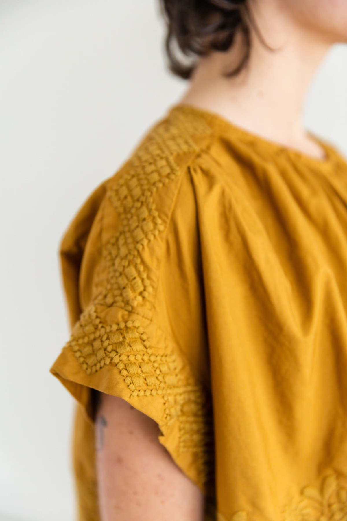 Antipast FLORAL EMBROIDERED DRESS -  GOLD - Image 6 of 9