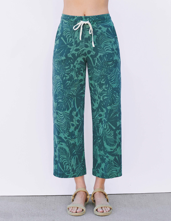 Sundry TROPICAL FLARE PANT - SPRUCE 