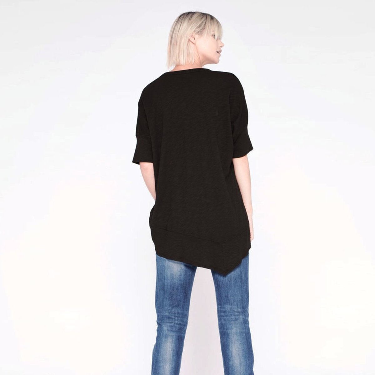 Wilt twisted seam rib slant top - black | Garmentory