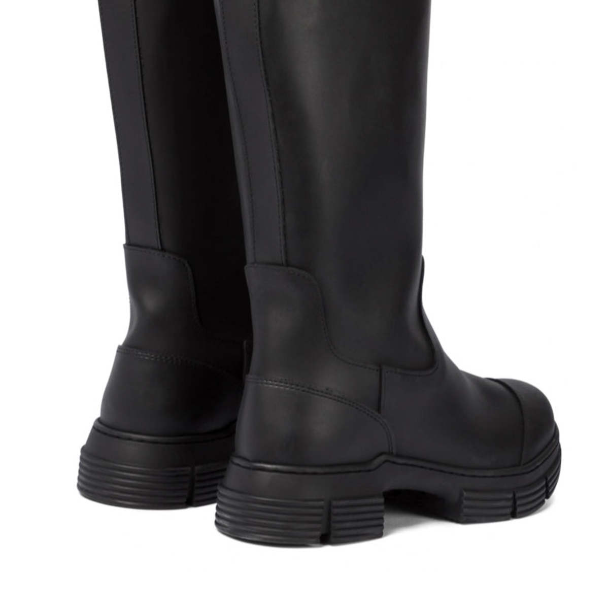 ★Ganni★ Recycled Rubber Country High Boots Black S1913099 Black Recycled Rubber Country Boots by GANNI on Sale