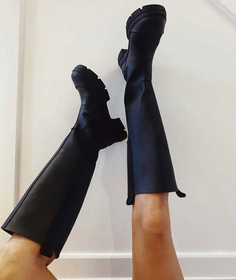 Ganni Recycled Rubber Country Boot - Black | Garmentory