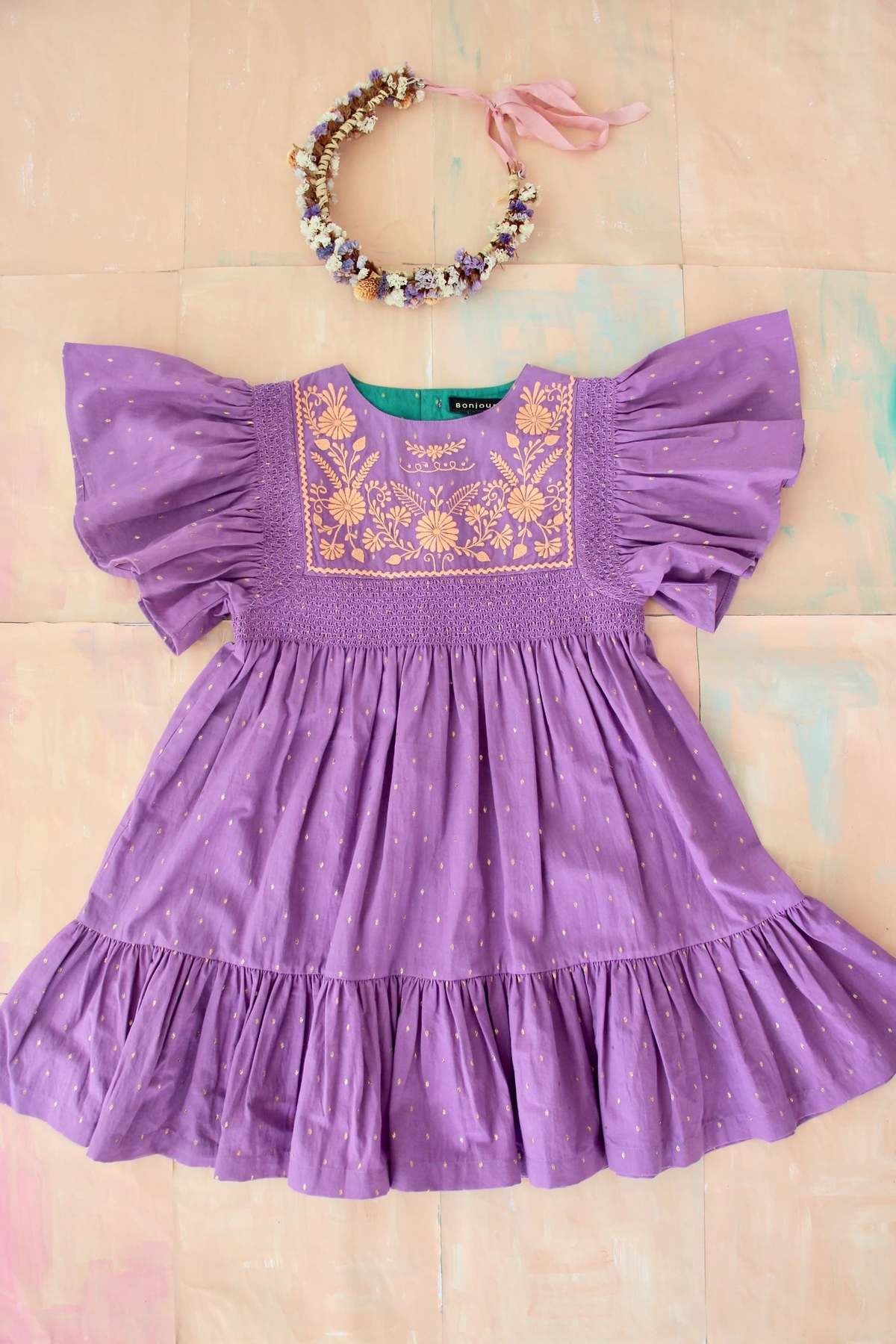 【Bonjour diary】rosalie dress 2Y Kids Bonjour Diary Rosalie Dress - Purple | Garmentory