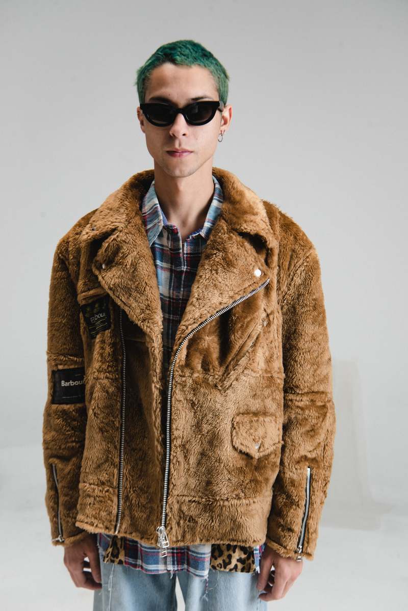 Old Park Oversized Liner Riders Jacket - Khaki | Garmentory