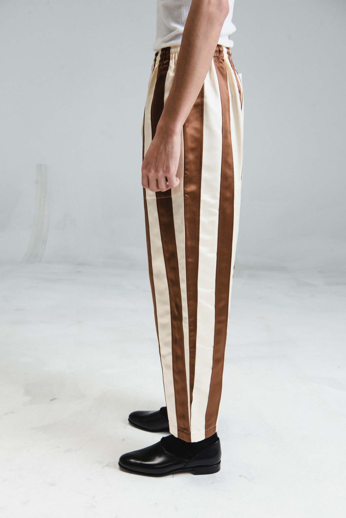 BODE STRIPED TOP - CREAM/BROWN STRIPE