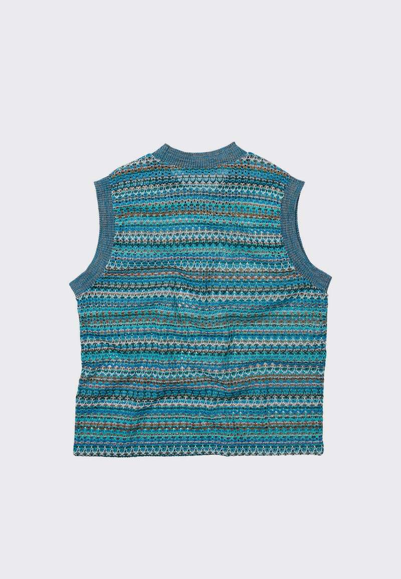 ANDERSSON BELL Monaco22 Sheer Knit Vest - Pale Jade Multi