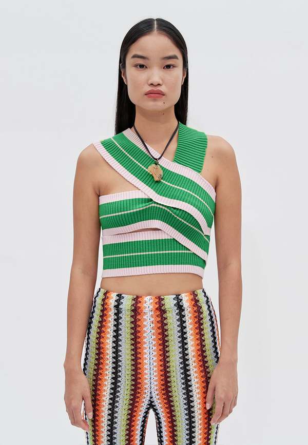 ANDERSSON BELL Sasha Rib Bandage Top - Green | Garmentory