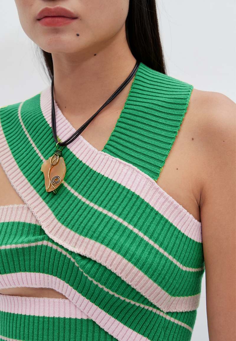 【ANDERSSON BELL】 Net Damage Sleeveless /追跡付 Andersson Bell: ブラック Net Damaged Sleeveless トップス