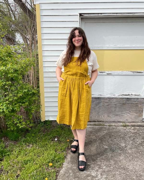 Black Crane Apron Dress - Gold | Garmentory