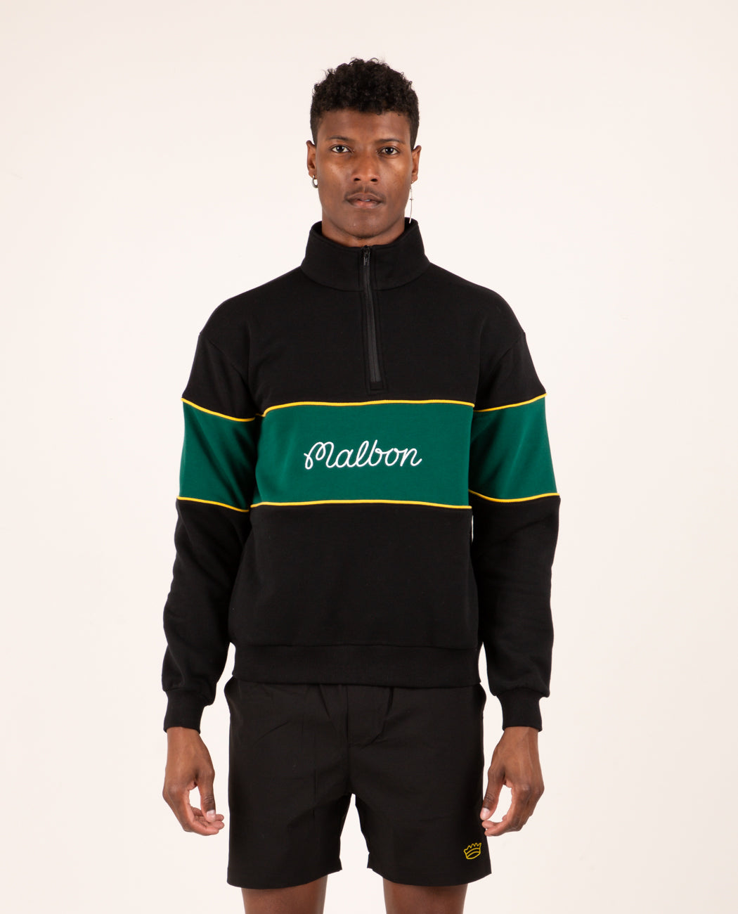 【MALBON】 Malbon Script Hood Man to Man ■MAN /追跡付 MALBON GOLF Collegiate 1/4 Zip | Garmentory