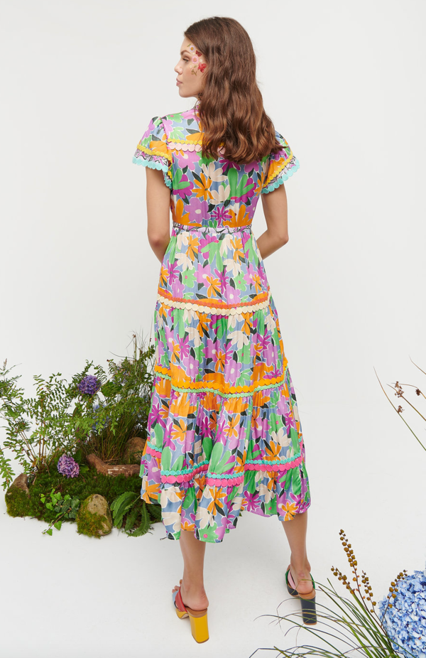 kachel vivian midi dress Vivienne Check Midi Dress-Multi, Blanket Check
