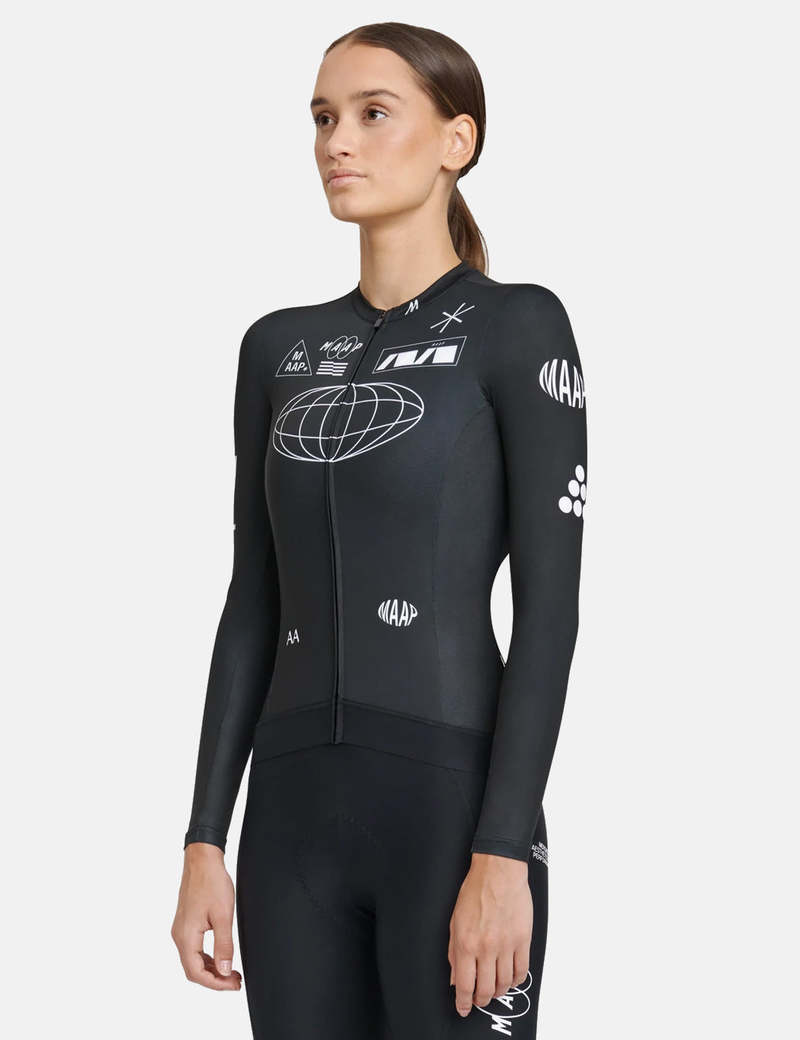 MAAP Women's Axis Pro Jersey Long Sleeve - Black | Garmentory
