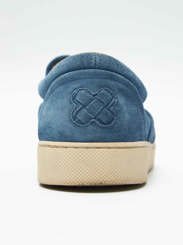Bottega Veneta M Woven Textured Suede Slipons shoes - blue  display picture 1
