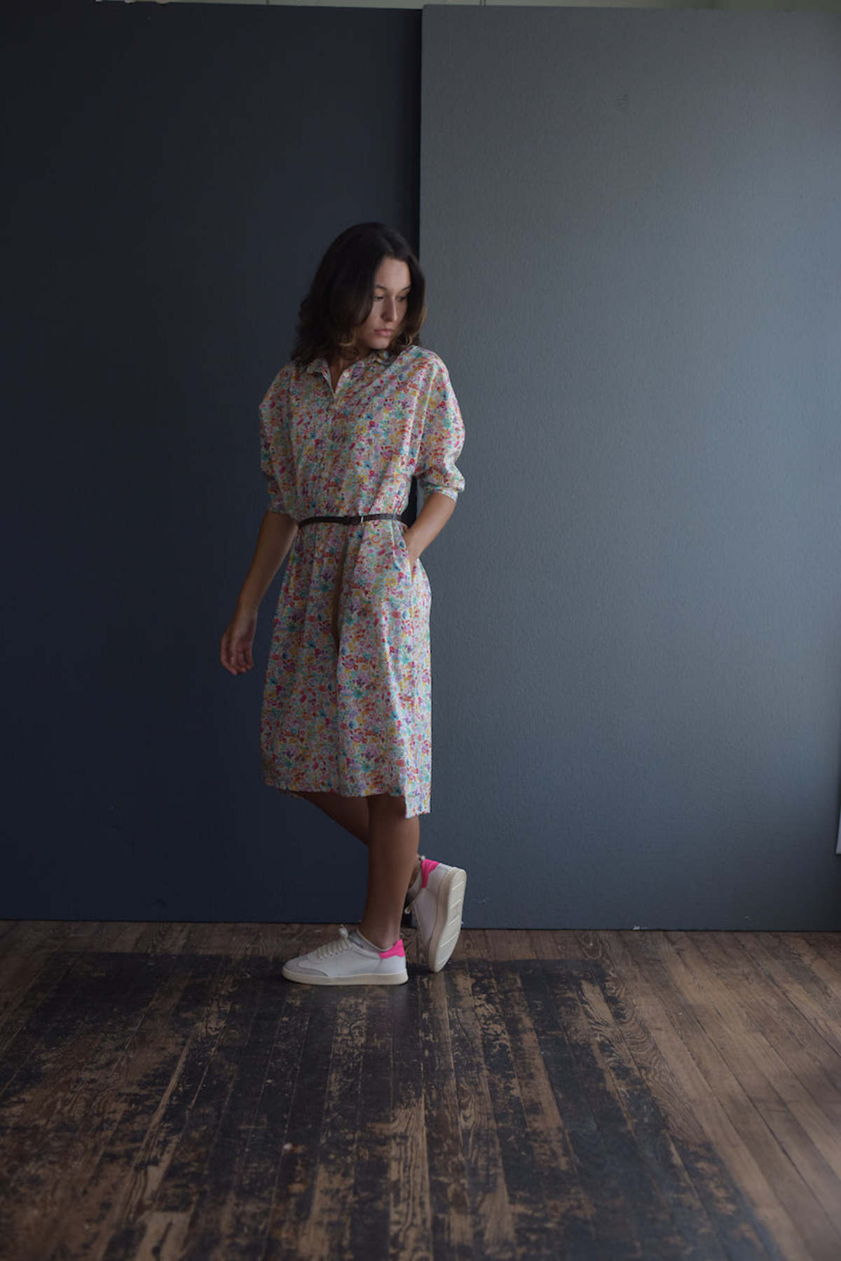 Makié Brooke Shirt Dress - Pink Flowers - Image 1 of 6