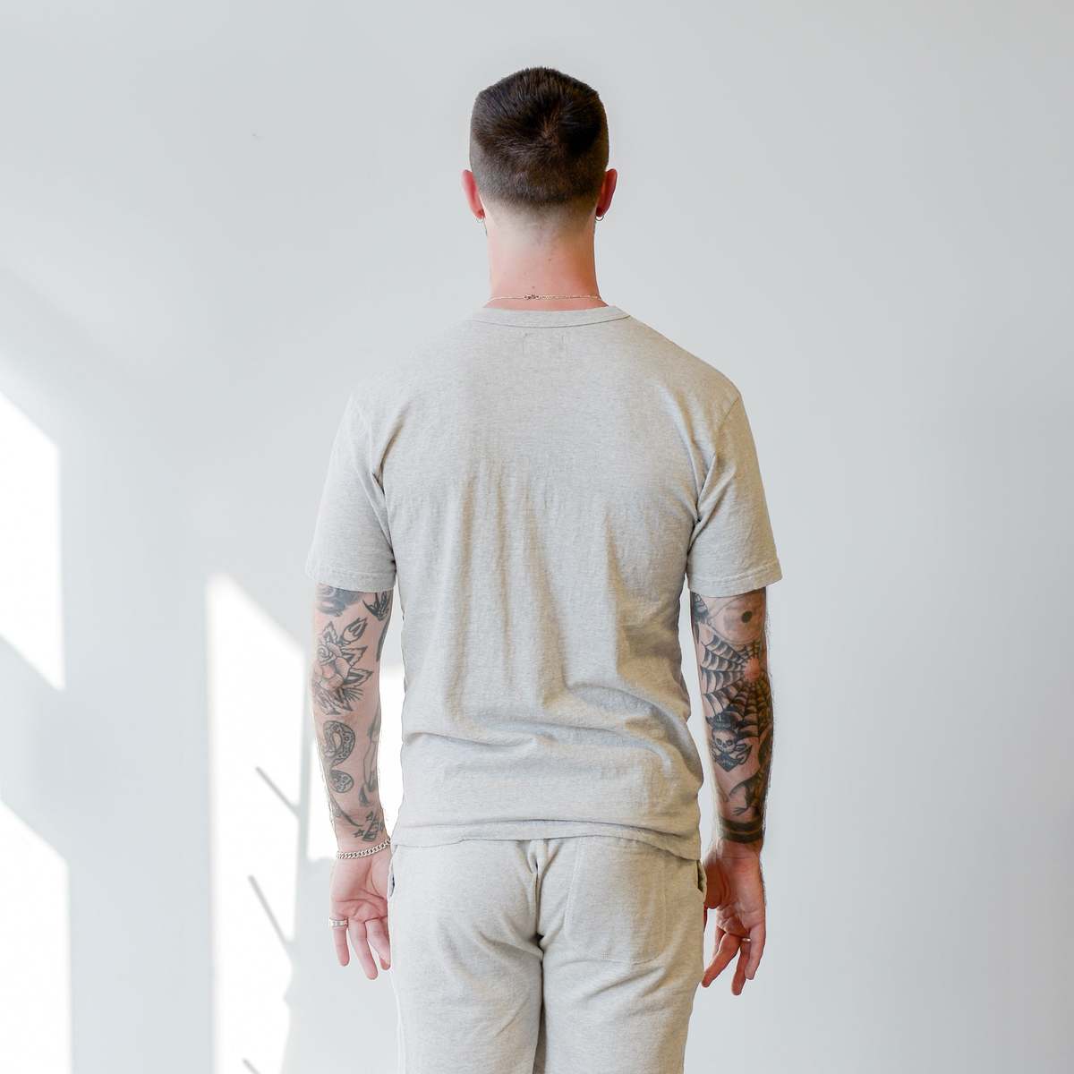 National Athletic Goods Pocket Tee Lightweight Mock Twist Jersey Ash Grey - Image 2 of 4