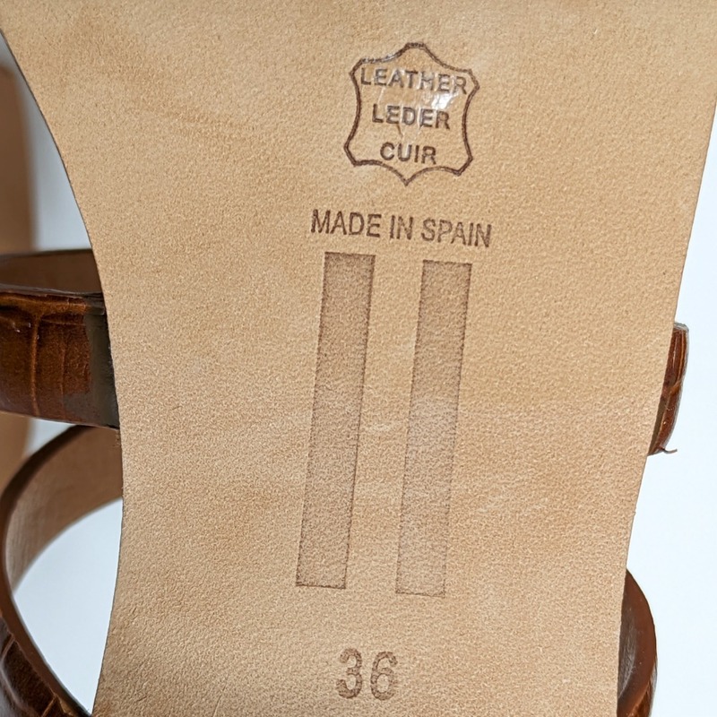 Miista Joanne Croc-Embossed Leather Sandal Clay