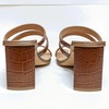 Miista Joanne Croc-Embossed Leather Sandal Clay - Thumbnail 6