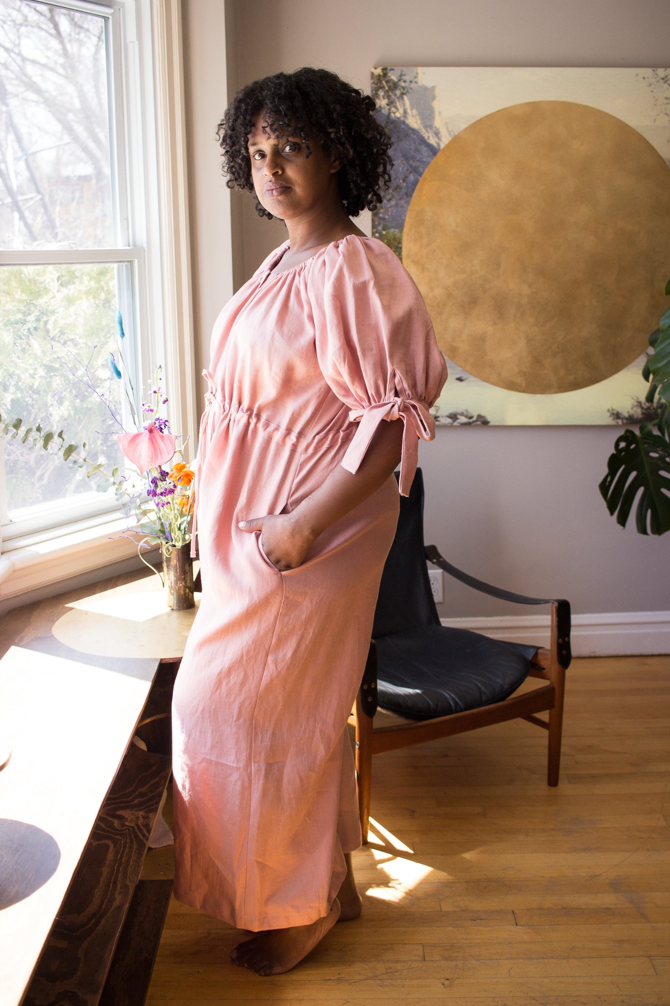 Eliza Faulkner Ramona Jumpsuit - Pink Linen | Garmentory